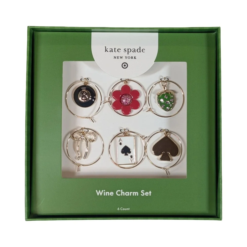 ⭐B3 Kate Spade New York x Target - Mixed Novelty WINE CHARMS Limited Edition NEW - Picture 2 of 3
